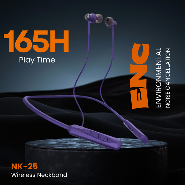 NK-25 Wireless Neckband with 165H Playback