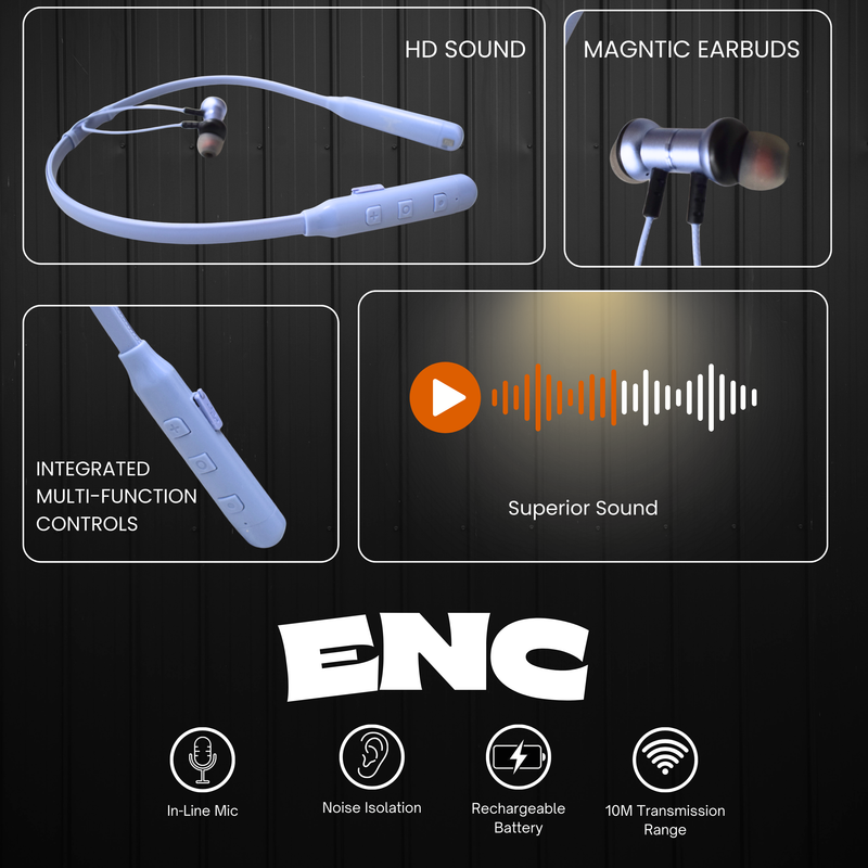 NK-26 Wireless Neckband with ENC